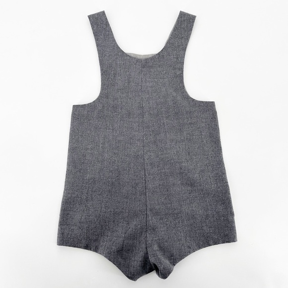 Vintage Gray Short Overalls Red Bird 24 months - Picture 2 of 4